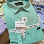 wood machine linen shirt