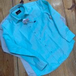 wood machine linen shirt