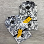 black letter cotton linen printed shirt