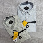 black letter cotton linen printed shirt