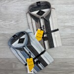 black letter cotton linen printed shirt