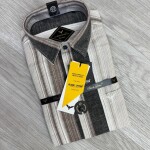 black letter cotton linen printed shirt