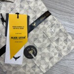 black letter cotton linen printed shirt