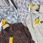 black letter cotton linen printed shirt