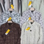 black letter cotton linen printed shirt