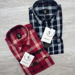 logoff premium cotton twill checks shirt