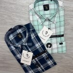 logoff premium cotton twill checks shirt