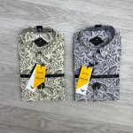 black letter cotton linen printed shirt