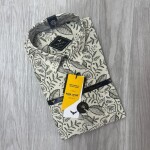 black letter cotton linen printed shirt