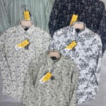 black letter cotton linen printed shirt