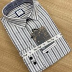 chain craft cotton linen stripes shirt