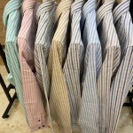 chain craft cotton linen stripes shirt