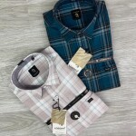 logoff cotton oxford checks shirt