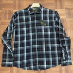 wood machine checks cotton shirt