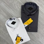 Black letter imported satin shirts