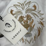 logoff embroider work satin lycra shirt