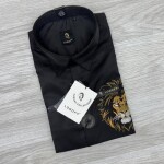 logoff embroider work satin lycra shirt