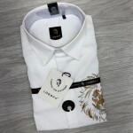 logoff embroider work satin lycra shirt