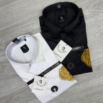 logoff embroider work satin lycra shirt