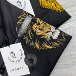 logoff embroider work satin lycra shirt