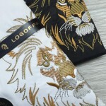 logoff embroider work satin lycra shirt