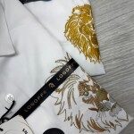 logoff embroider work satin lycra shirt