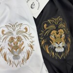 logoff embroider work satin lycra shirt