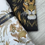 logoff embroider work satin lycra shirt