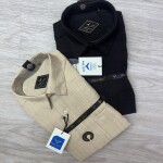 black letter imported stripe shirt