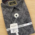 wood machine half sleeve satin digital printed shirt