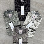 logoff cotton oxford printed shirt