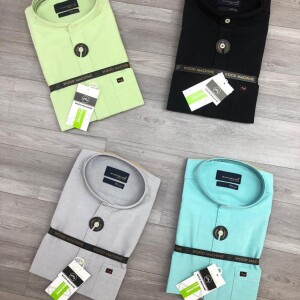 Wood machine Cinese Coller Plain Shirt