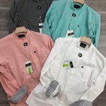 Wood machine Cinese Coller Plain Shirt