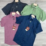 Wood machine Half Sleeve Linen Shirt