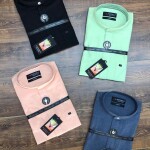 Wordwale Chinese Coller Plain Shirt