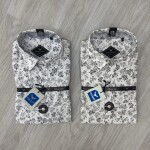 black letter cotton linen printed shirt