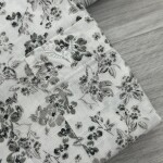 black letter cotton linen printed shirt