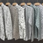 black letter cotton linen printed shirt