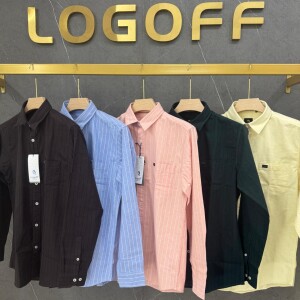 logoff cotton oxford stripes shirt