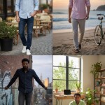 logoff cotton oxford stripes shirt