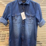 s squere denim shirt