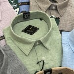 black letter imported linen shirt