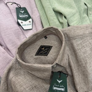 black letter imported linen shirt