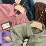 logoff imported velvet shirt