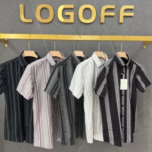 logoff Half sleeve cotton stripes shirt