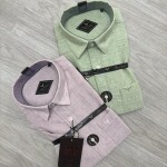 BLACK LETTER HALF SLEEVE IMPORTED LINEN SHIRT