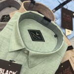 BLACK LETTER HALF SLEEVE IMPORTED LINEN SHIRT