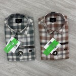 logoff cotton melange checks shirt