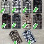 logoff cotton melange checks shirt
