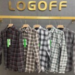 logoff cotton melange checks shirt